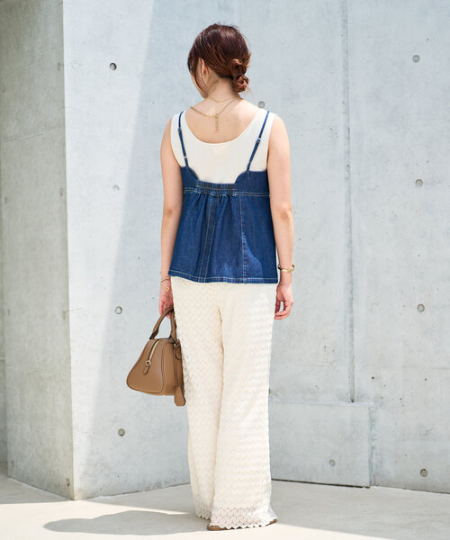 un dix cors（アンディコール）の「デニムファスナービスチェ（キャミソール・レディース・ブルー/ブラック・M/L）」の20枚目の写真