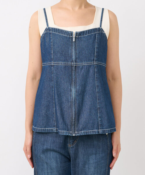 un dix cors（アンディコール）の「デニムファスナービスチェ（キャミソール・レディース・ブルー/ブラック・M/L）」の22枚目の写真