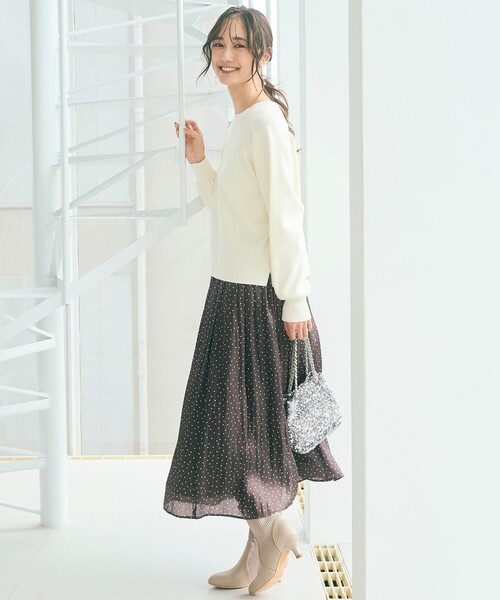 ANY SIS（エニィスィス）の「【23.0~24.5cm】リブポインテッド ブーツ（ブーツ・レディース・ベージュ系/ブラック系・SMALL/MEDIUM/LARGE/LL）」の7枚目の写真