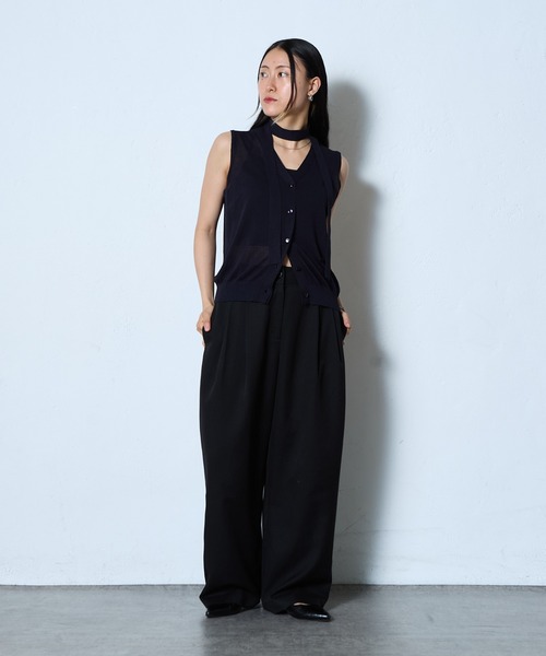 COLONY 2139（コロニートゥーワンスリーナイン）の「WEB・一部店舗限定 / チョーカー付2WAYニッベスト（ベスト・レディース・ネイビー/チャコールグレー/グレイッシュベージュ・FREE）」の16枚目の写真