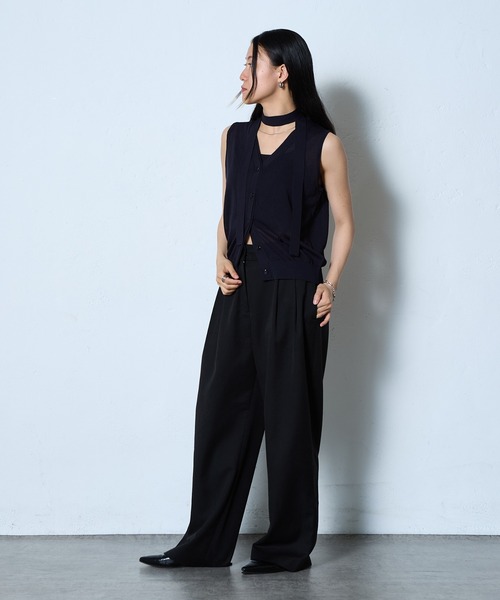 COLONY 2139（コロニートゥーワンスリーナイン）の「WEB・一部店舗限定 / チョーカー付2WAYニッベスト（ベスト・レディース・ネイビー/チャコールグレー/グレイッシュベージュ・FREE）」の18枚目の写真