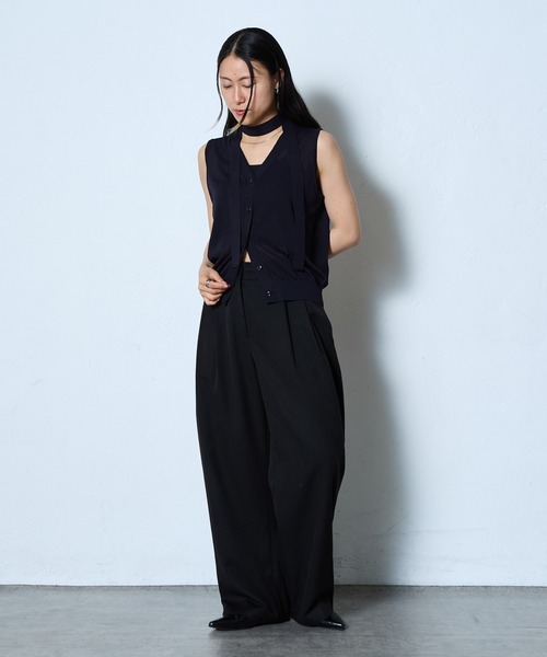 COLONY 2139（コロニートゥーワンスリーナイン）の「WEB・一部店舗限定 / チョーカー付2WAYニッベスト（ベスト・レディース・ネイビー/チャコールグレー/グレイッシュベージュ・FREE）」の19枚目の写真