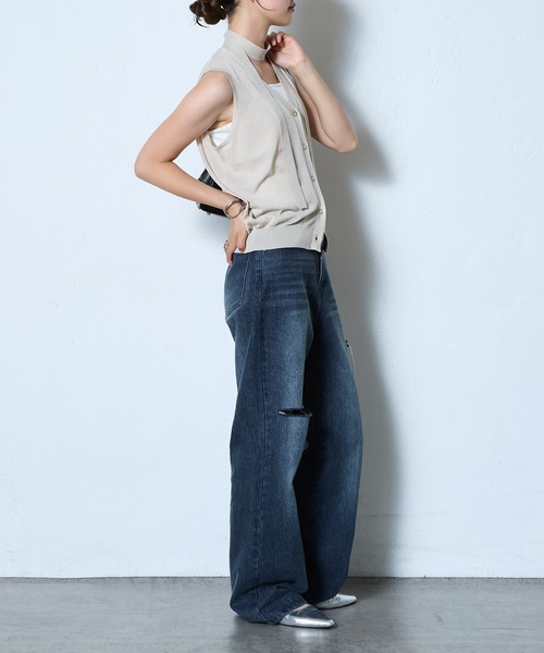 COLONY 2139（コロニートゥーワンスリーナイン）の「WEB・一部店舗限定 / チョーカー付2WAYニッベスト（ベスト・レディース・ネイビー/チャコールグレー/グレイッシュベージュ・FREE）」の10枚目の写真