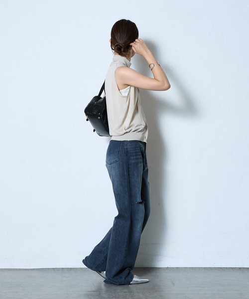 COLONY 2139（コロニートゥーワンスリーナイン）の「WEB・一部店舗限定 / チョーカー付2WAYニッベスト（ベスト・レディース・ネイビー/チャコールグレー/グレイッシュベージュ・FREE）」の9枚目の写真