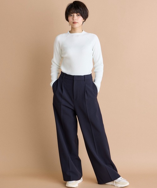 INED CLARO（イネドクラロ）の「TRストレッチワイドパンツ【セットアップ対応】（その他パンツ・レディース・ネイビー/ブラウン/サンドグレー・11号/9号）」の4枚目の写真