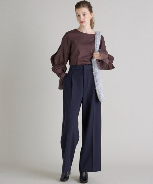 INED CLARO（イネドクラロ）の「TRストレッチワイドパンツ【セットアップ対応】（その他パンツ・レディース・ネイビー/ブラウン/サンドグレー・11号/9号）」の9枚目の写真