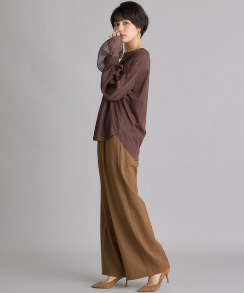 INED CLARO（イネドクラロ）の「TRストレッチワイドパンツ【セットアップ対応】（その他パンツ・レディース・ネイビー/ブラウン/サンドグレー・11号/9号）」の10枚目の写真