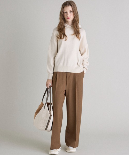 INED CLARO（イネドクラロ）の「TRストレッチワイドパンツ【セットアップ対応】（その他パンツ・レディース・ネイビー/ブラウン/サンドグレー・11号/9号）」の12枚目の写真