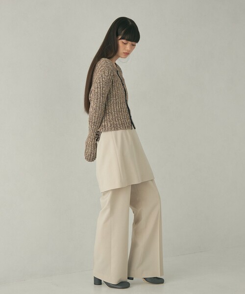 EMMEL REFINES（エメルリファインズ）の「＜EMMEL REFINES＞EM メランジリブ 2WAY ニットプルオーバー（ニット/セーター・レディース・オフホワイト/ダークブラウン・FREE）」の12枚目の写真