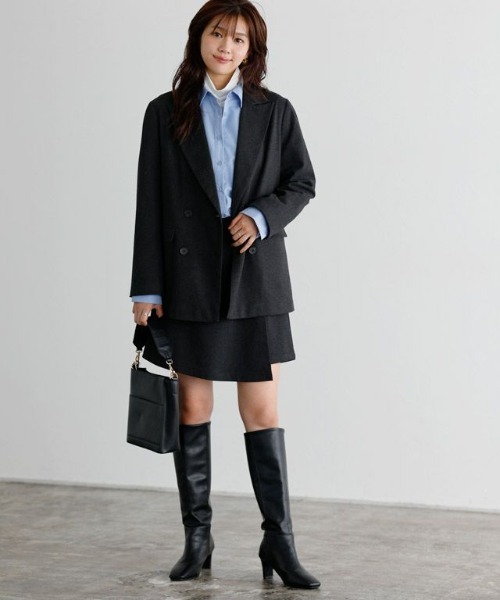 Pierrot（ピエロ）の「2wayバックスタイルオーバーシャツ（シャツ/ブラウス・レディース・オフホワイト/ブルー・M/L）」の8枚目の写真