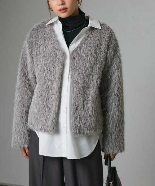 Pierrot（ピエロ）の「2wayバックスタイルオーバーシャツ（シャツ/ブラウス・レディース・オフホワイト/ブルー・M/L）」の14枚目の写真