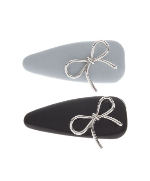 EATME（イートミー）の「リボンヘアクリップセット（バレッタ/ヘアクリップ・レディース・ブルー/ピンク・FREE）」の2枚目の写真