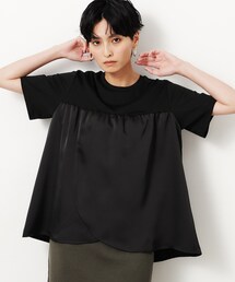 OPAQUE.CLIP | サテンドッキングカットソー【洗濯機洗い可】(Tシャツ/カットソー)