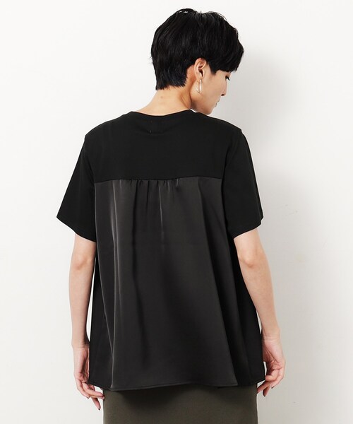 OPAQUE.CLIP(オペークドットクリップ)の「◆サテンドッキングカットソー【洗濯機洗い可】(Tシャツ/カットソー・レディース・ブラック/ライトベージュ・40/38/36)」の13枚目の写真
