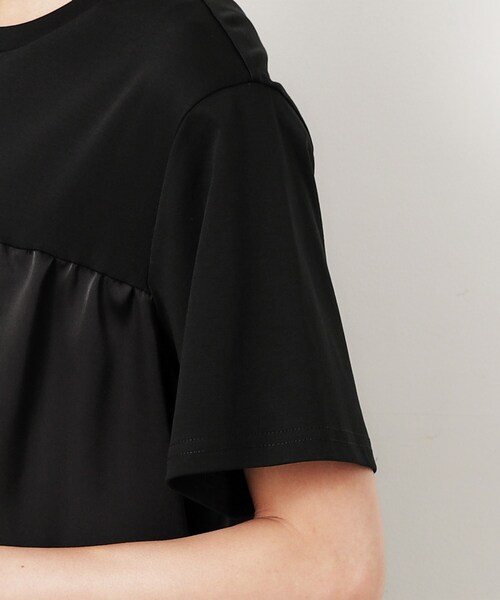 OPAQUE.CLIP(オペークドットクリップ)の「◆サテンドッキングカットソー【洗濯機洗い可】(Tシャツ/カットソー・レディース・ブラック/ライトベージュ・40/38/36)」の15枚目の写真