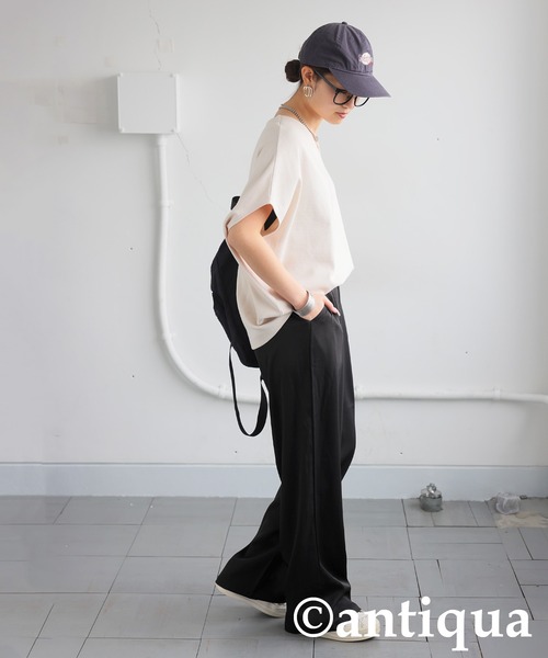 antiqua(アンティカ)の「タックパンツ(その他パンツ・レディース・ベージュ/ブラック/グレー・ONESIZE)」の4枚目の写真