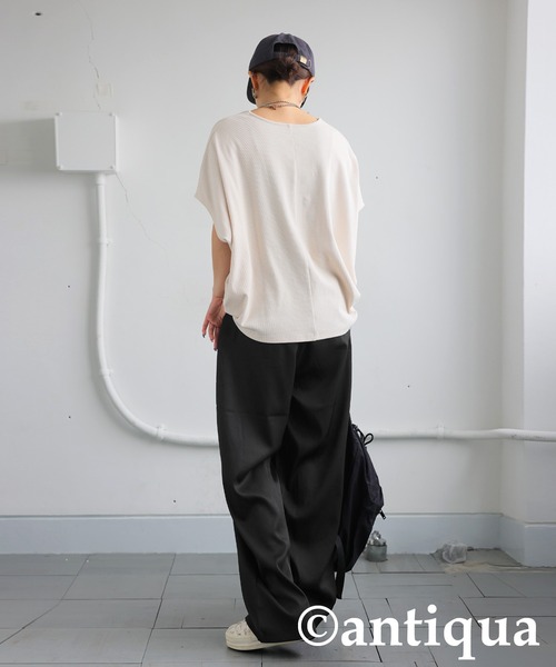 antiqua(アンティカ)の「タックパンツ(その他パンツ・レディース・ベージュ/ブラック/グレー・ONESIZE)」の6枚目の写真