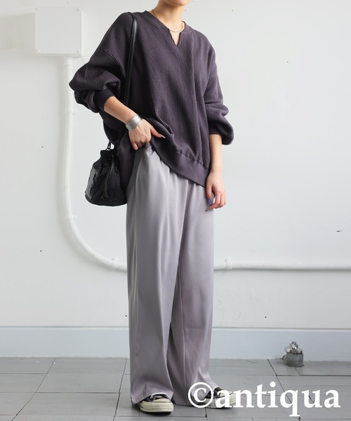 antiqua(アンティカ)の「タックパンツ(その他パンツ・レディース・ベージュ/ブラック/グレー・ONESIZE)」の11枚目の写真