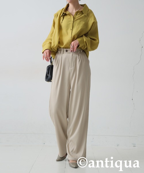 antiqua(アンティカ)の「タックパンツ(その他パンツ・レディース・ベージュ/ブラック/グレー・ONESIZE)」の14枚目の写真