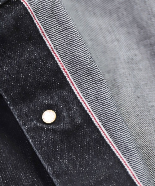 OMNIGOD（オムニゴッド）の「[OMNIGOD mens / オムニゴッド] 14ozセルヴィッチブラックデニム サードタイプジャケット（デニムジャケット・メンズ・ブラック・2/3/4）」の14枚目の写真
