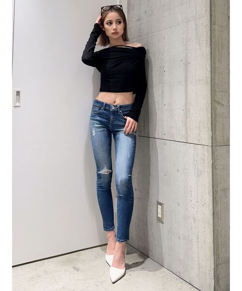 GYDA（ジェイダ）の「アシンンメトリーオフショルトップス（Tシャツ/カットソー・レディース・ブラック/グレー・FREE）」の16枚目の写真