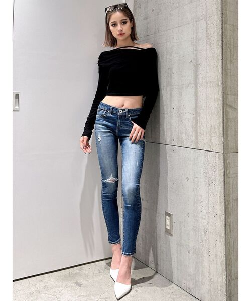 GYDA（ジェイダ）の「アシンンメトリーオフショルトップス（Tシャツ/カットソー・レディース・ブラック/グレー・FREE）」の17枚目の写真