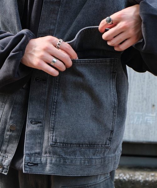 WEGO（ウィゴー）の「WEGO/デニムベスト（デニムジャケット・メンズ・ブラック系3・LARGE/MEDIUM）」の16枚目の写真