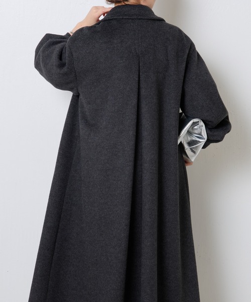 COLLAGE GALLARDAGALANTE（コラージュガリャルダガランテ）の「2WAYスタンドカラーコート（その他アウター・レディース・ダークブラウン/チャコールグレー・FREE）」の6枚目の写真