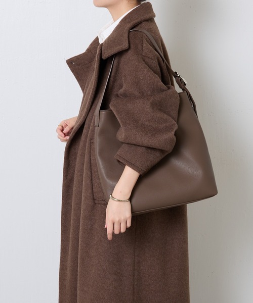 COLLAGE GALLARDAGALANTE（コラージュガリャルダガランテ）の「2WAYスタンドカラーコート（その他アウター・レディース・ダークブラウン/チャコールグレー・FREE）」の14枚目の写真