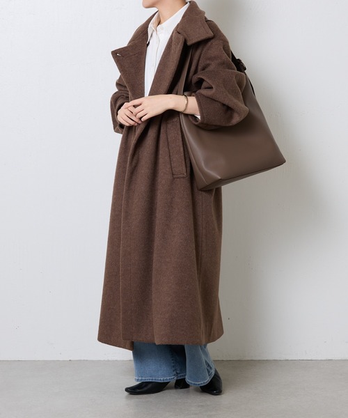 COLLAGE GALLARDAGALANTE（コラージュガリャルダガランテ）の「2WAYスタンドカラーコート（その他アウター・レディース・ダークブラウン/チャコールグレー・FREE）」の18枚目の写真