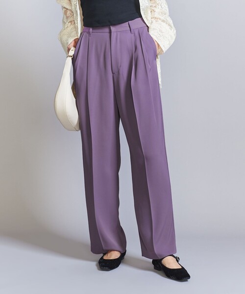 【セール】【WEB限定】バックゴム ツイル タックワイドパンツ -ウォッシャブル-（その他パンツ）｜BEAUTY&YOUTH UNITED ARROWS（ビューティーアンドユースユナイテッドアローズ）