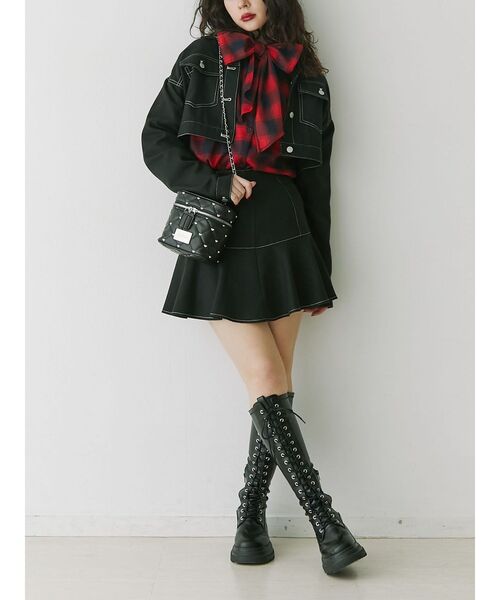 jouetie(ジュエティ)の「ハートステッチバニティーバッグ(ショルダーバッグ・レディース・ブルー/アイボリー/ブラック・FREE)」の13枚目の写真