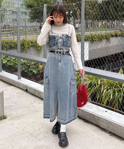 【willow】デニムシャツアノラック　チャオパニックティピー　タグ付き CIAOPANIC TYPY（チャオパニックティピー）の「ダメージデニム