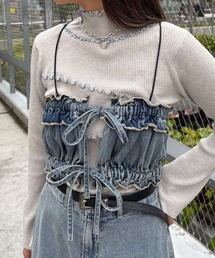 CIAOPANIC | オーバーダイデニムシャーリングビスチェ(シャツ/ブラウス)