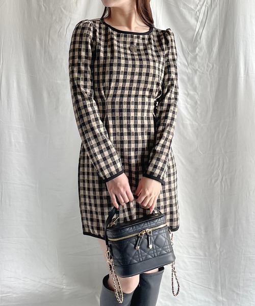 NOMAE（ノーマエ）の「【長袖で再登場!!】バックオープンリボンミニワンピース（ワンピース・レディース・ブラック系その他/ブラック/グレー系その他/ブラウン系その他/ライトブラウン・FREE）」の5枚目の写真