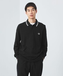 フレッドペリー　長袖ポロシャツ　黒✖️白　Sサイズ　美品 FRED PERRY（フレッドペリー） 長袖 ポロシャツ FRED PERRY M3636