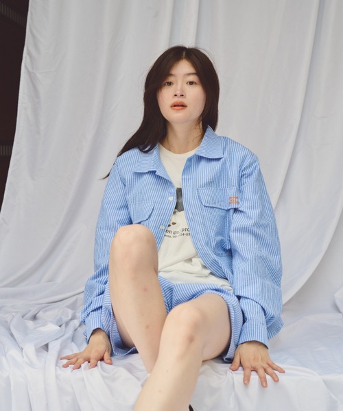 common gull products.(コモンガルプロダクツ)の「おやすみと行ってきますのシャツ、秋(シャツ/ブラウス・レディース・ブルー/ブラック/ブラウン・LARGE/MEDIUM)」の5枚目の写真