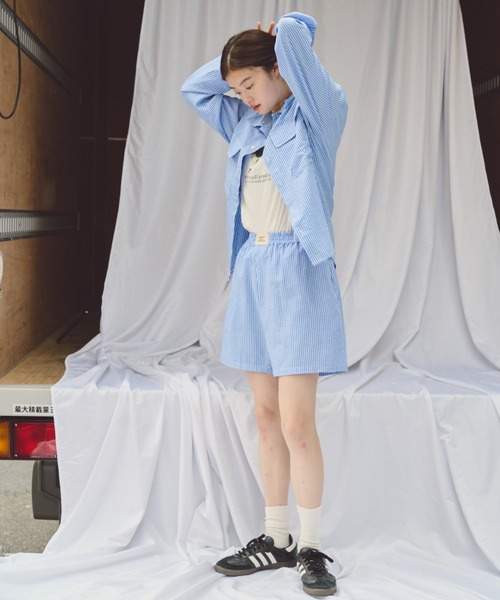 common gull products.(コモンガルプロダクツ)の「おやすみと行ってきますのシャツ、秋(シャツ/ブラウス・レディース・ブルー/ブラック/ブラウン・LARGE/MEDIUM)」の7枚目の写真