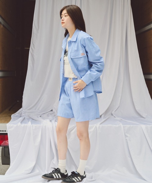 common gull products.(コモンガルプロダクツ)の「おやすみと行ってきますのシャツ、秋(シャツ/ブラウス・レディース・ブルー/ブラック/ブラウン・LARGE/MEDIUM)」の8枚目の写真