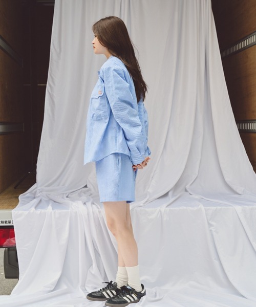 common gull products.(コモンガルプロダクツ)の「おやすみと行ってきますのシャツ、秋(シャツ/ブラウス・レディース・ブルー/ブラック/ブラウン・LARGE/MEDIUM)」の9枚目の写真