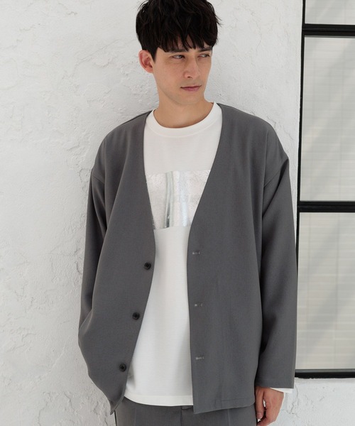 LAKOLE（ラコレ）の「カルゼシャツカーディガン / 143010（カーディガン/ボレロ・メンズ・グレー/ブラウン/ブラック・MEDIUM/LARGE）」の3枚目の写真