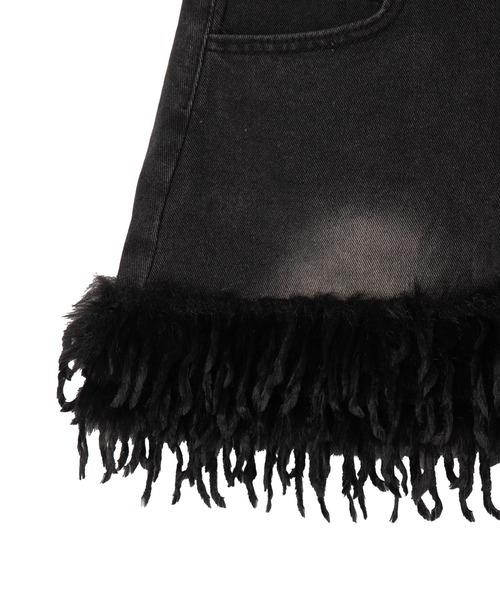 dispark(ディスパーク)の「DISPARK/フリンジファーミニスカパン(スカート・レディース・ブラック/ブルー系1・FREE)」の19枚目の写真