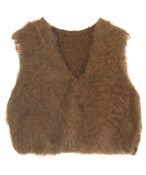 KOBE LETTUCE（コウベレタス）の「シャギーニットベスト（ベスト・レディース・アイボリー/カーキ/チャコール/ブラウン・M）」の11枚目の写真