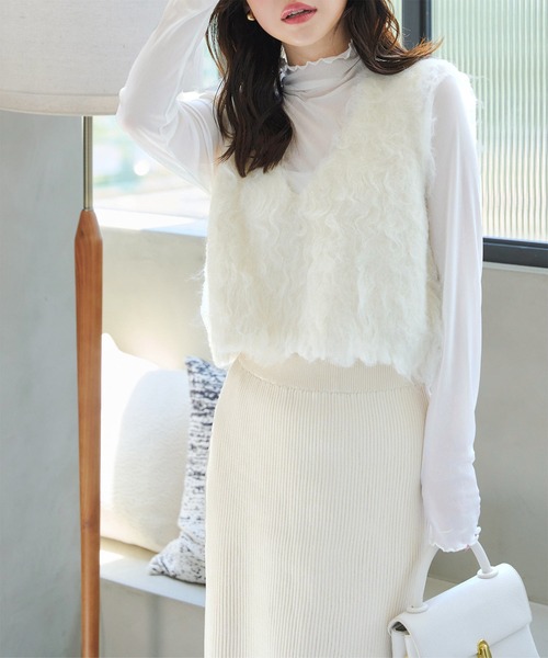 KOBE LETTUCE（コウベレタス）の「シャギーニットベスト（ベスト