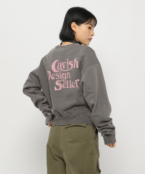 トレーナー スウェット CAVISH／ピグメントロゴプルオーバー（ウラケ） レディース Cavish トレーナー スウェット CAVISH／ピグメントロゴプル