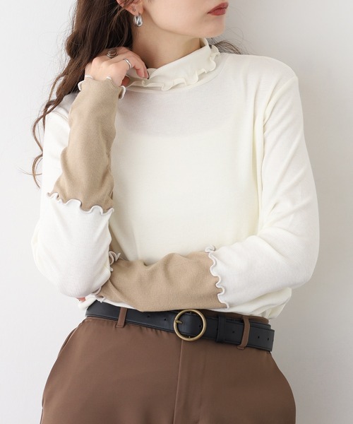 【セール】Anna Nicola 配色テレコカットソー（Tシャツ/カットソー）｜Anna Nicola（アンナニコラ）