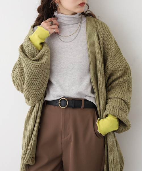 Miunelora(ミューネローラ)の「Miunelora 配色テレコリブカットソー(Tシャツ/カットソー・レディース・ブラック/ライトグレー/ネイビー/オフホワイト/チャコールグレー/ライトベージュ/ブラック系/ベージュ系・38)」の14枚目の写真