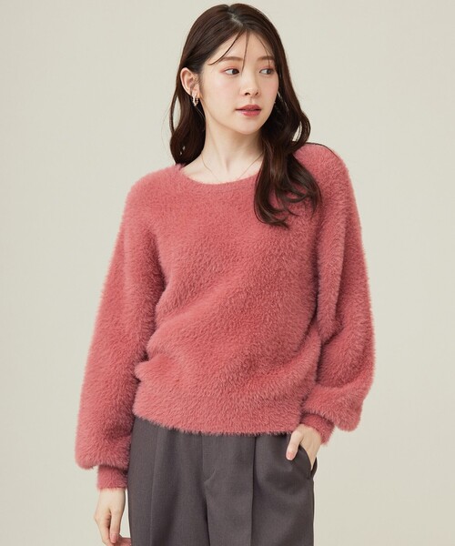 ANY SIS(エニィスィス)の「【洗える】シャギー ニット(ニット/セーター・レディース・ピンク系/ライトグレー系/ライトグリーン系/アイボリー系・4)」の1枚目の写真