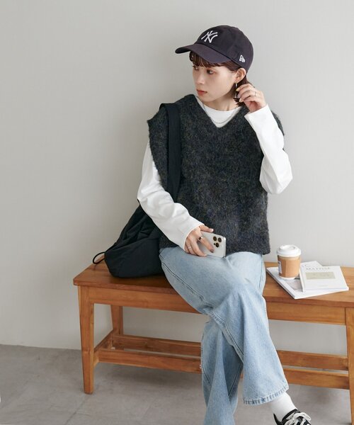 セール】【WEB限定】メランジシャギーショートベスト（ニット/セーター