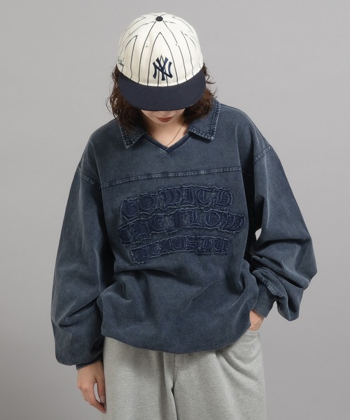 Perushu(ペルーシュ)の「ヴィンテージライク刺繍ポロロンT(Tシャツ/カットソー・メンズ・ブラック/ネイビー/ボルドー・MEDIUM/LARGE)」の21枚目の写真